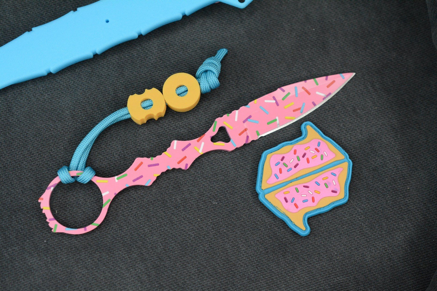NEW Dessert Warrior SOCP Donut Dagger w/ 2X Donut Beads & Patch