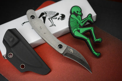 RARE Ed’s Manifesto & Sneakreaper Elvia Field Knife - Clear Scale Acid Stonewash