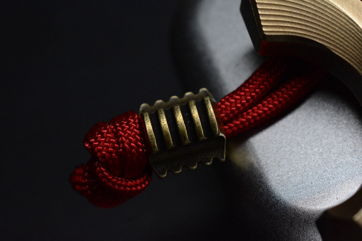 RARE Ostap Hel Knives Mjolnir II Antique Bronze Bottle Opener Tool w/ Brass Bead