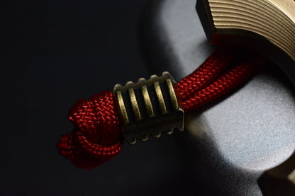 RARE Ostap Hel Knives Mjolnir II Antique Bronze Bottle Opener Tool w/ Brass Bead