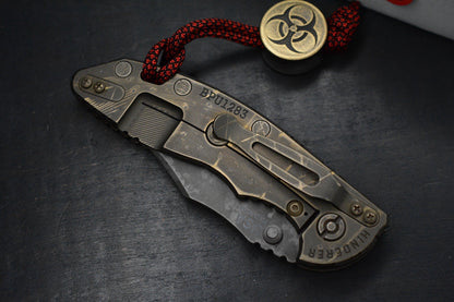 RARE Hinderer Custom XM-18 Non Flipper 3.5” Full Ti Warthog Bowie Magnacut