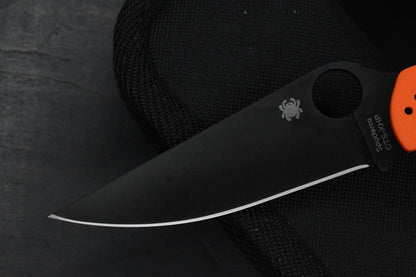 RARE Spyderco EXC Military 2 Black DLC /Orange G-10 Comp Lock w/Poison Bead