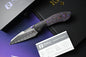 NEW Null Knives Voodoo Doll - Acid Wash Damasteel / Purple Haze Carbon Fiber