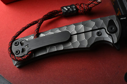 NEW CHAVES Knives Red Label Sangre Street - Black PVD M390 / Rocked Ti Handles