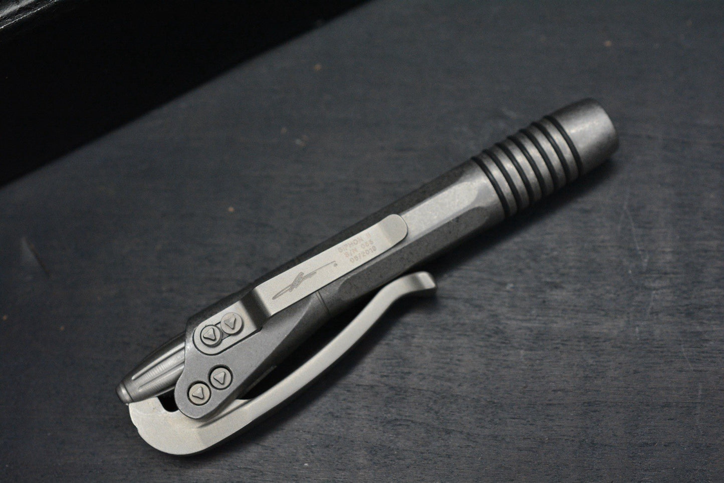 RARE Microtech Siphon II Stainless Tactical Pen Stonewashed Punisher SN055 2019