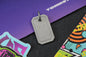 RARE 4t5 Design Mini Dog Tag Matte Titanium Stamped Logo