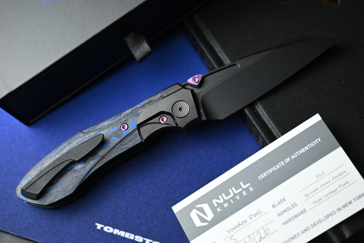 NEW Null x UC EXC Voodoo Doll - Blurple Camo Carbon Handle Matte DLC Vanax Blade