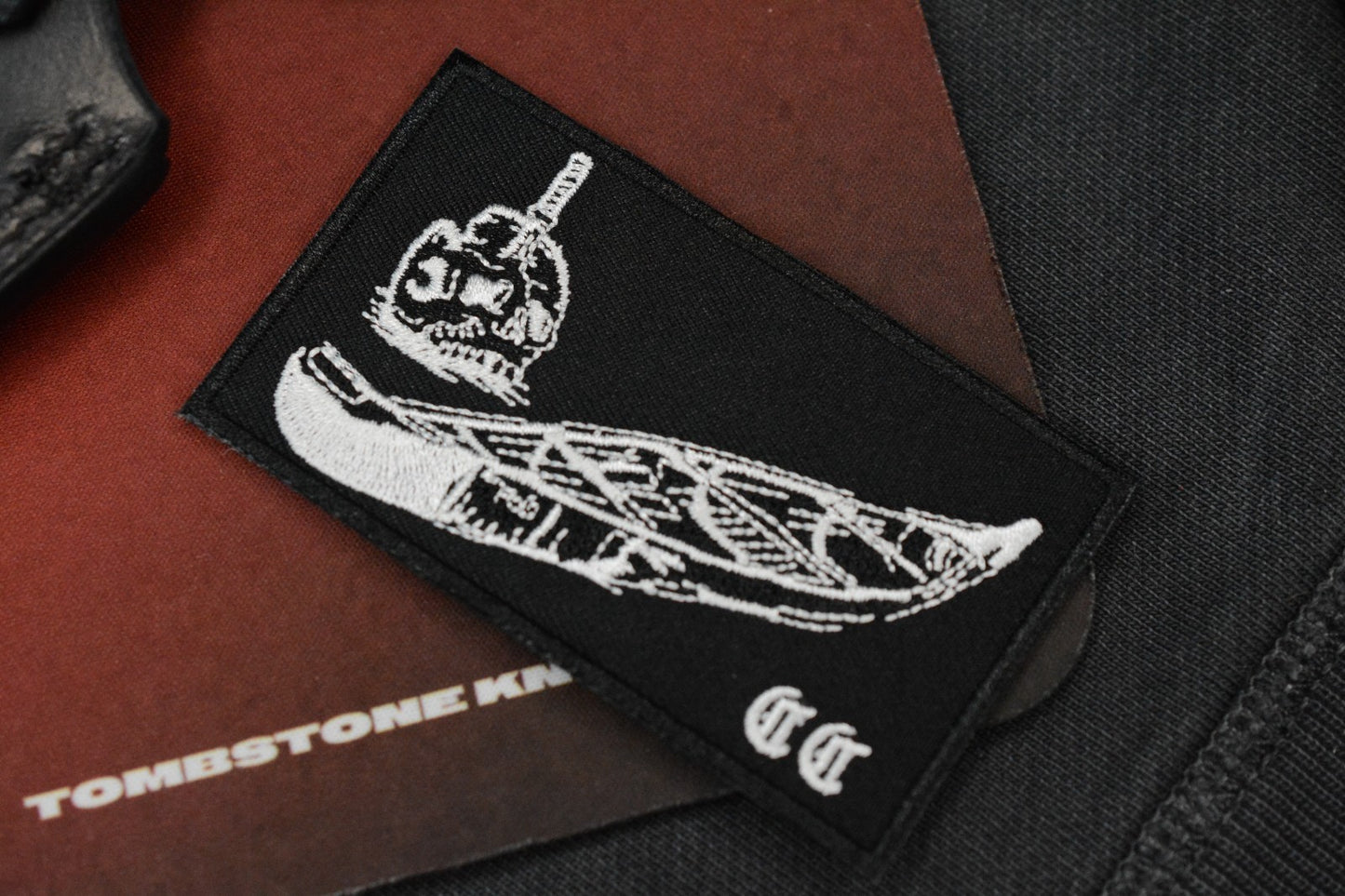CUSTOM Crimson Bushcraft Mirror Polish Hollow Grind Textured Black Micarta