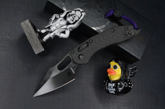 NEW Microtech Stitch-Ram-Lok Carbon Fiber Black DLC w/ Playge Skall & Ozzy Pack