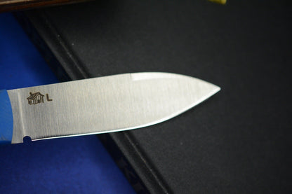 NEW Jack Wolf x LT Wright USA Vampire Hunter Blue G10 w/ Leather Sheath & Bead