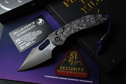 NEW Microtech Marfione Selects Stitch - Purple Haze CF / DLC w/ Zirc Bead