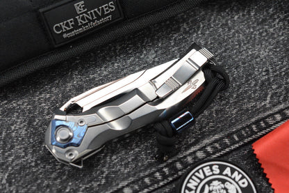 RARE Custom Knife Factory x Marfione Ratax - Polished M398 / Ti Integral SN#005