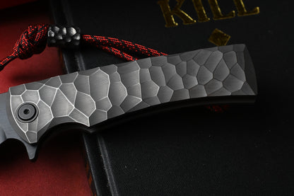 NEW CHAVES Knives Red Label Sangre Street - Black PVD M390 / Rocked Ti Handles