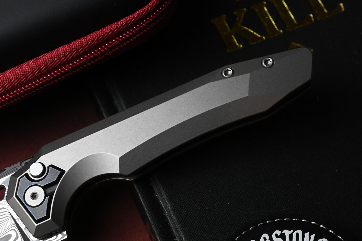 NEW Arcane Design Crawler - Beadblast Ti / Damasteel Wharncliffe
