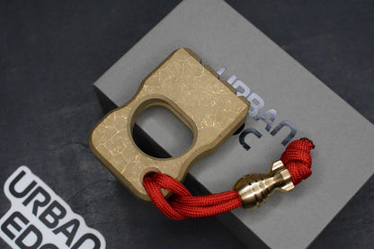 NEW Urban EDC x Cad Lab Fist Bump Bottle Opener Dark washed Brass w/Rocket Bead