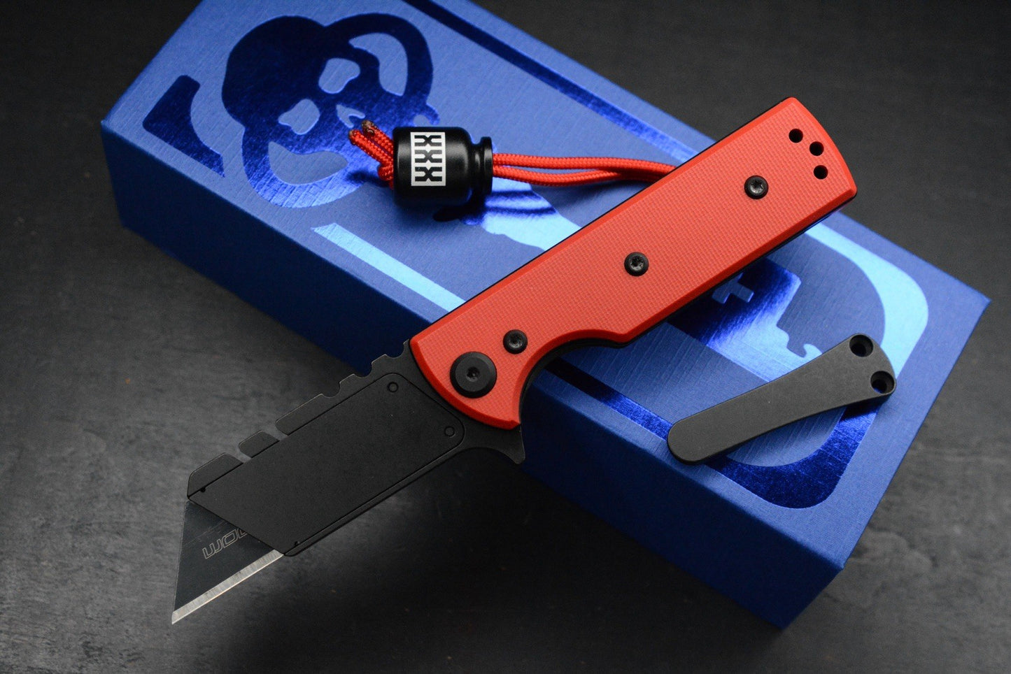 NEW Chaves EXC Chub Utility Knife Flipper / Red Micarta Handle w/ Poison Bead