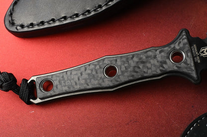 RARE Heretic Mini Nephilim Fixed Blade - Black DLC MagnaCut / Carbon Fiber