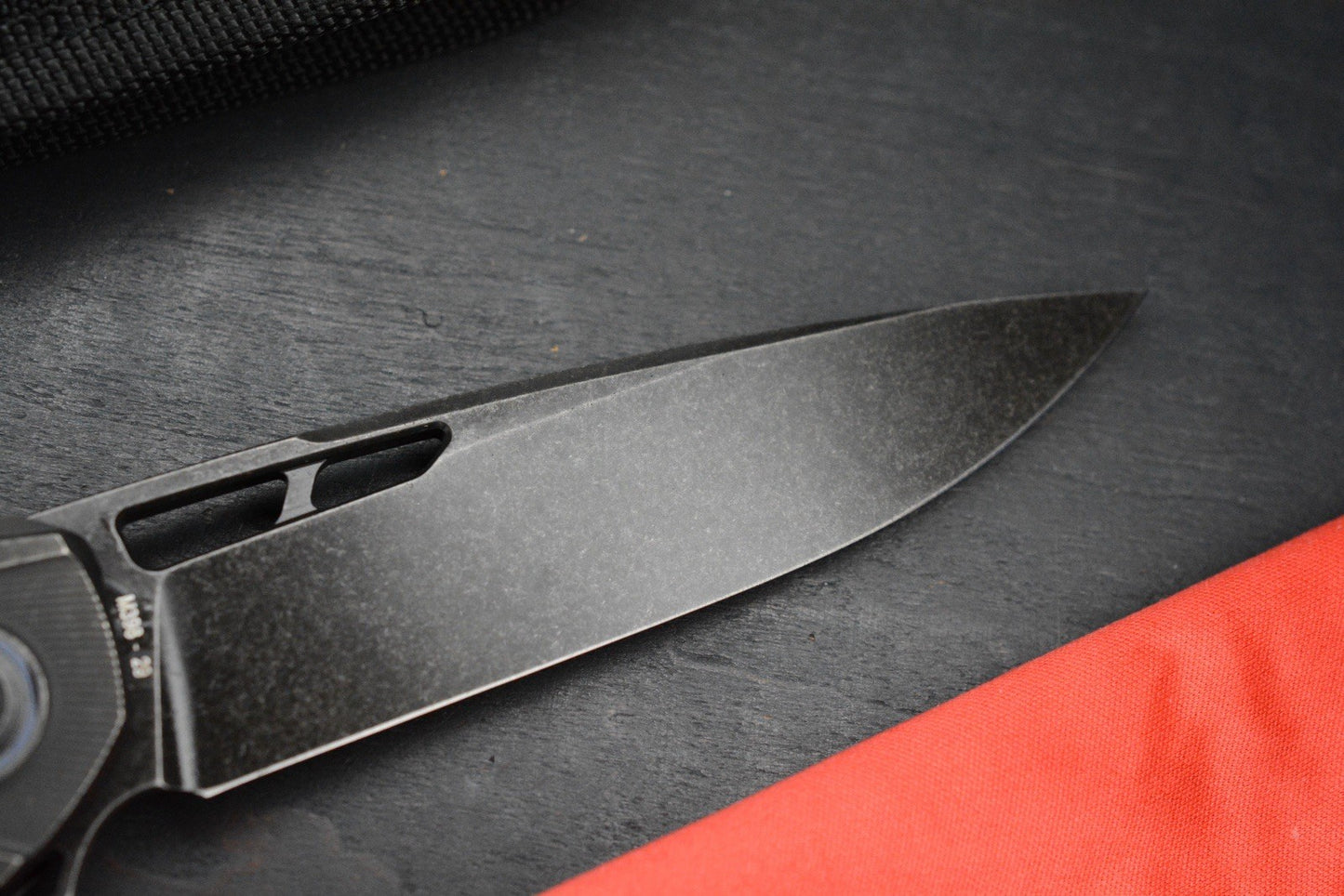 RARE Custom Knife Factory Sukhoi 5 Blackwash  w/ Crystalized Ti Backspacer /M398