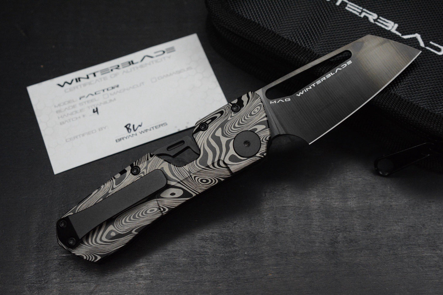 NEW Winterblade Factor B4 Laser Zebra Ti / DLC Satin Magnacut Batch 4 w/ COA