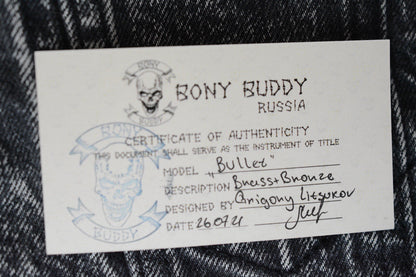 RARE++ Bony Buddy Bullet Engraved “What Happens In Vegas” Brass & Bronze w/ COA