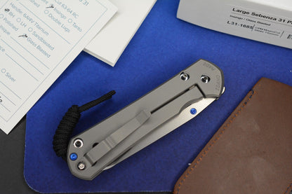 NEW Chris Reeve Large Sebenza 31 - Glass Blasted / Inkosi Blade w/ Sheath
