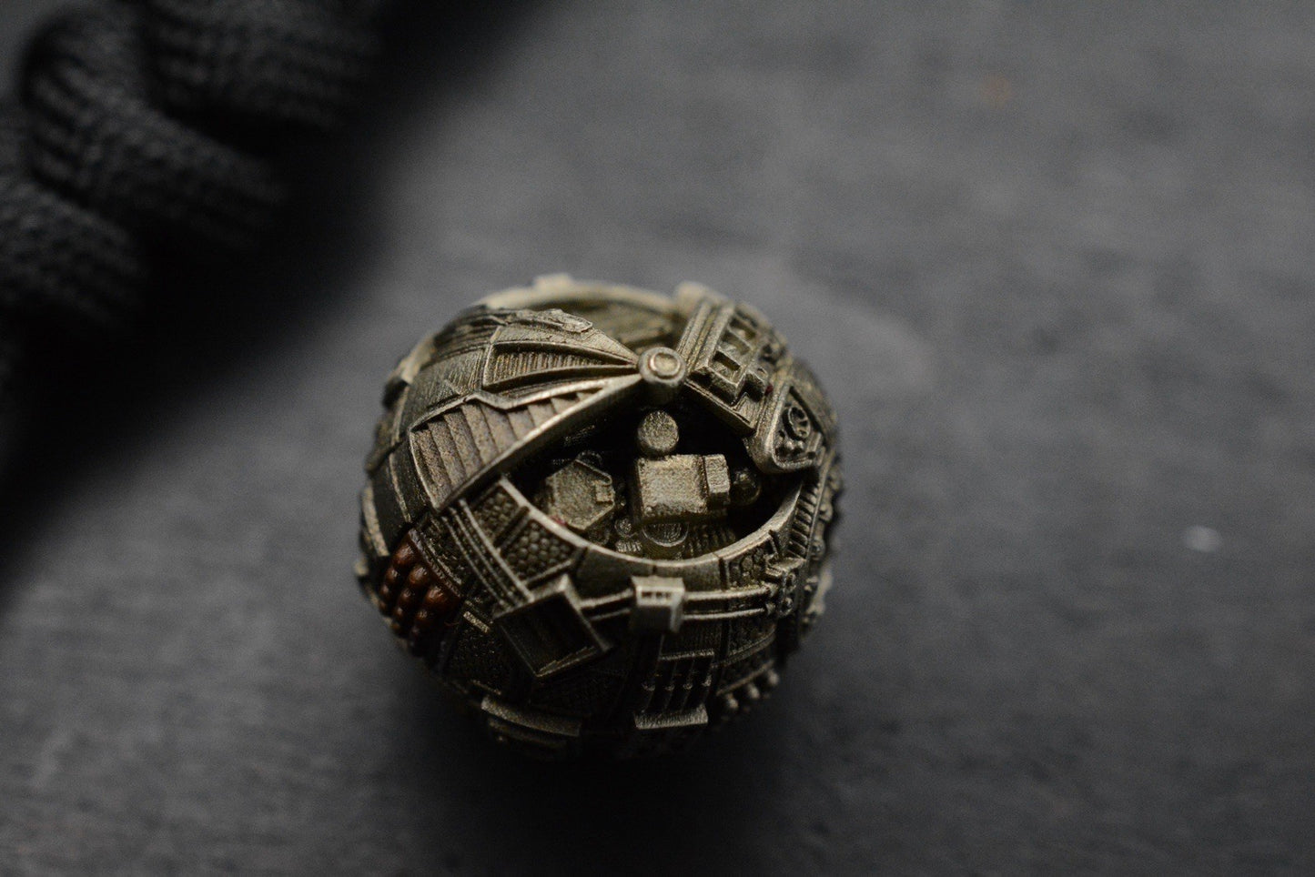 RARE Cyberpunk Mechanical Star Bead - Handmade Silver & Cupronickel