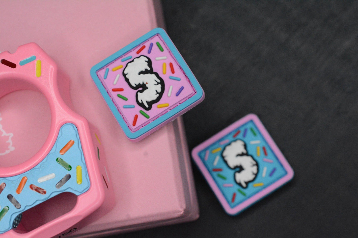 NEW SWAMP EDC Swampy Whale - Dessert Warrior Donut Print Pink w/ Beads & Patch