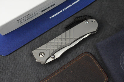 NEW Chris Reeve Umnumzaan - Glass Blasted / Drop Point Magnacut w/ Leather Sheath