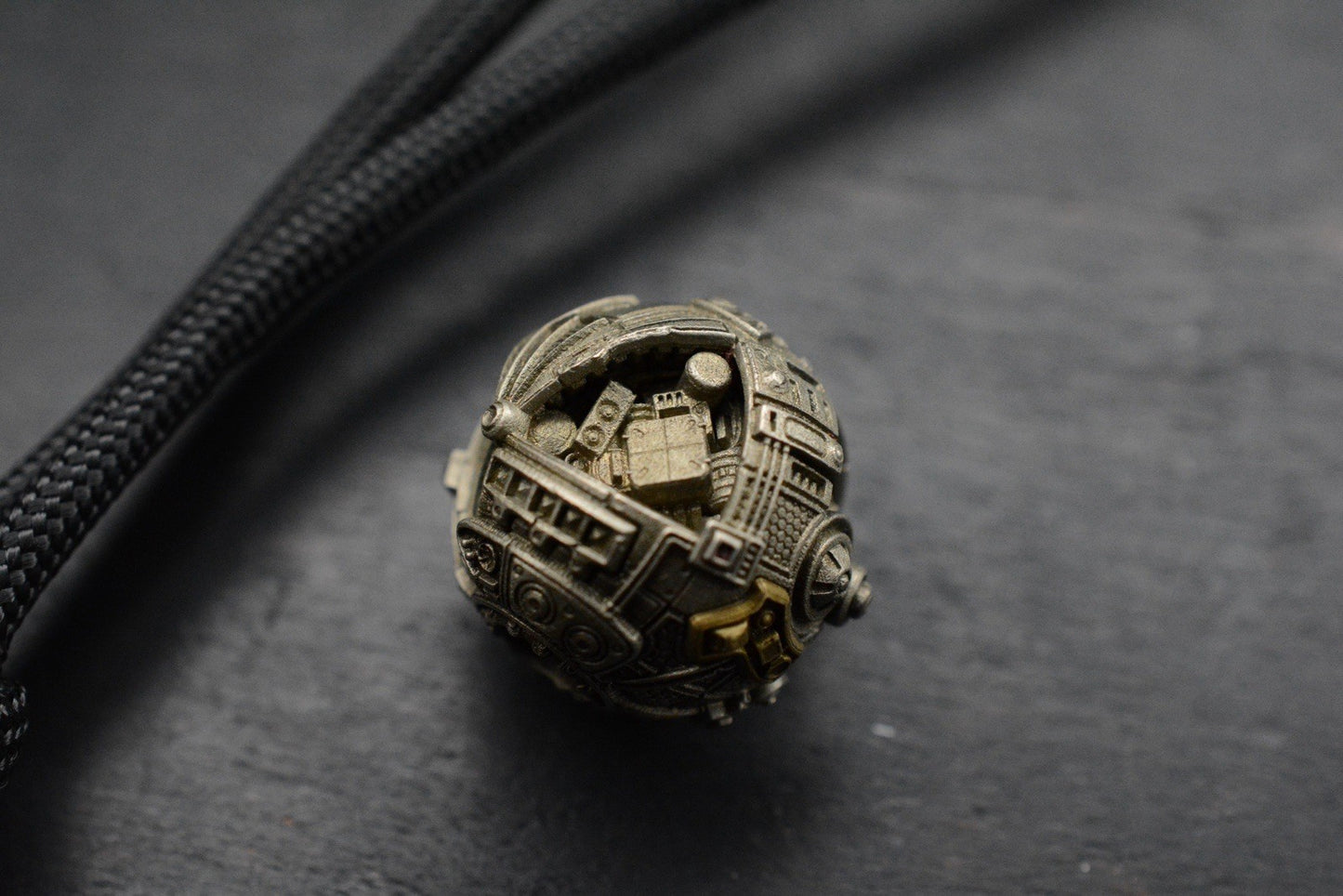 RARE Cyberpunk Mechanical Star Bead - Handmade Silver & Cupronickel