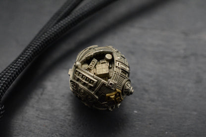 RARE Cyberpunk Mechanical Star Bead - Handmade Silver & Cupronickel