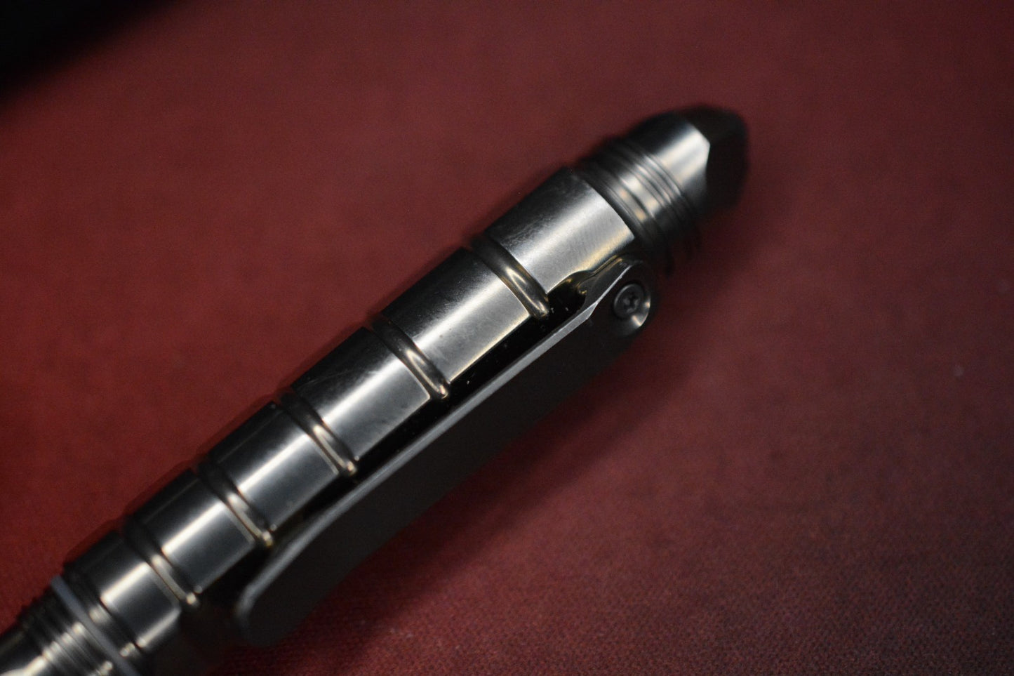 RARE Custom Knife Factory Bulavva Titanium Pen / Bit Driver - Full Ti w/ Pouch