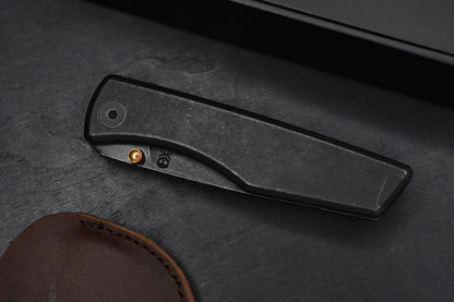 NEW Pete’s Pirate Life PPK Overlook Kinfe & Coin - M390 / Black Acid Wash Ti