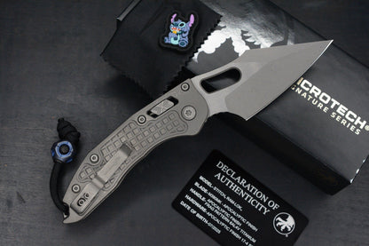 NEW Microtech Manual Stitch Marfione Select - Full Ti/ Frag w/ CMW Bead & Patch