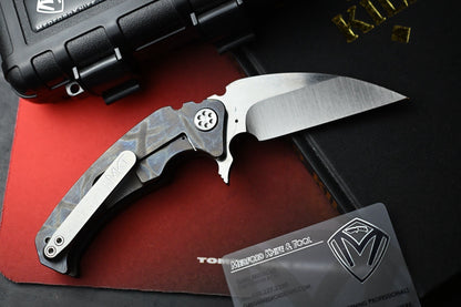 RARE++ Medford FUK Flipper - Striped Ti / D2 Drop Point USA MADE w/ COA & Case