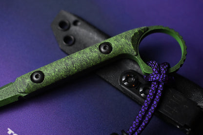 RARE Half Face Blades Ringed Cardiac Spike - Zombie Green w/ Poison Bead