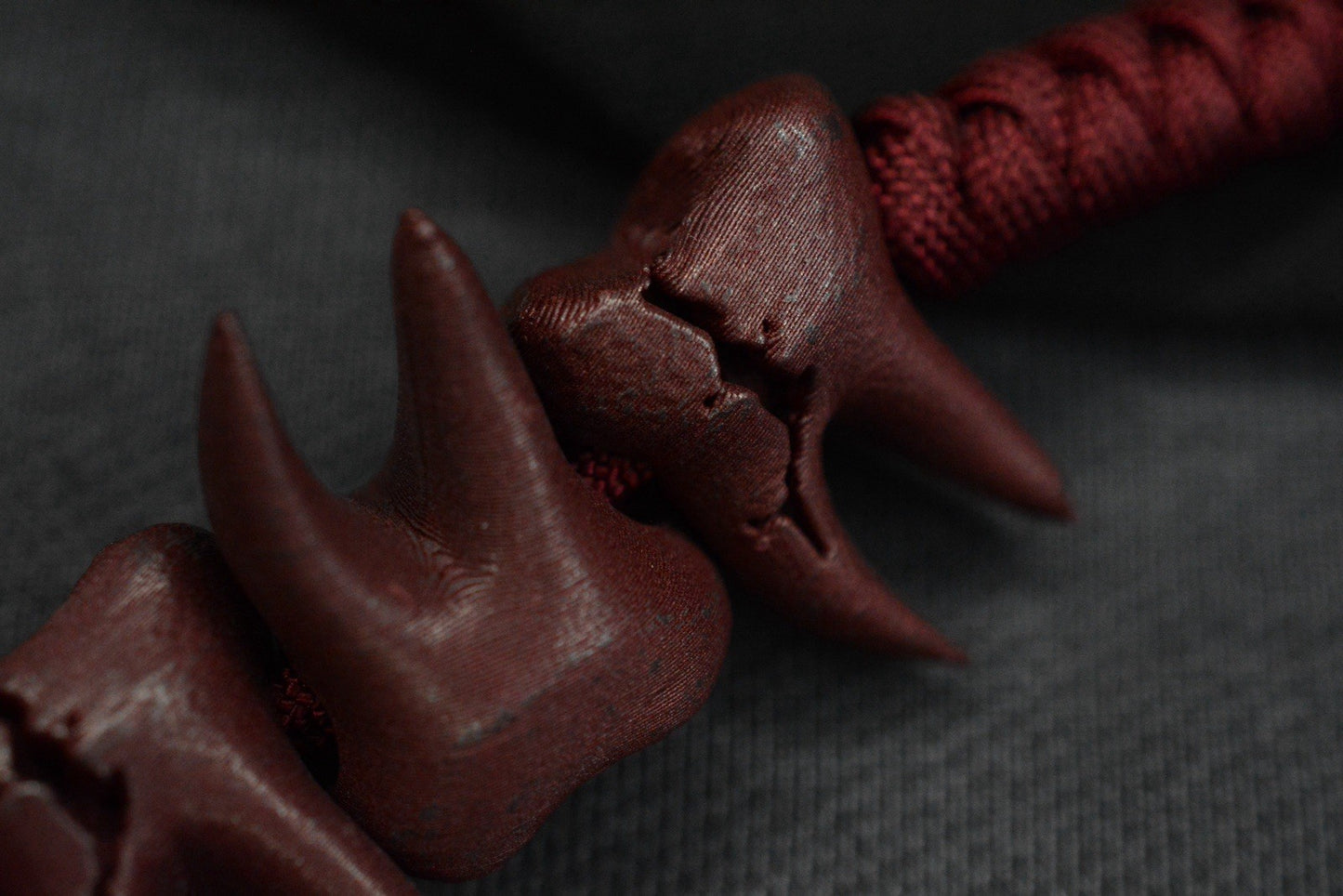 NEW Delicious Fist Bad Floss - 7x Red Steel Broken Molar Beads/ 20” Paracord