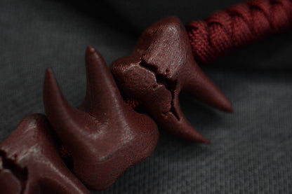 NEW Delicious Fist Bad Floss - 7x Red Steel Broken Molar Beads/ 20” Paracord