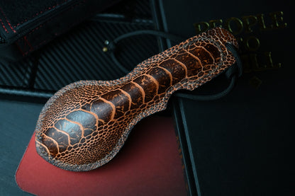 RARE Crimson Knives Street Hammer Custom - Burnt Amber Ostrich