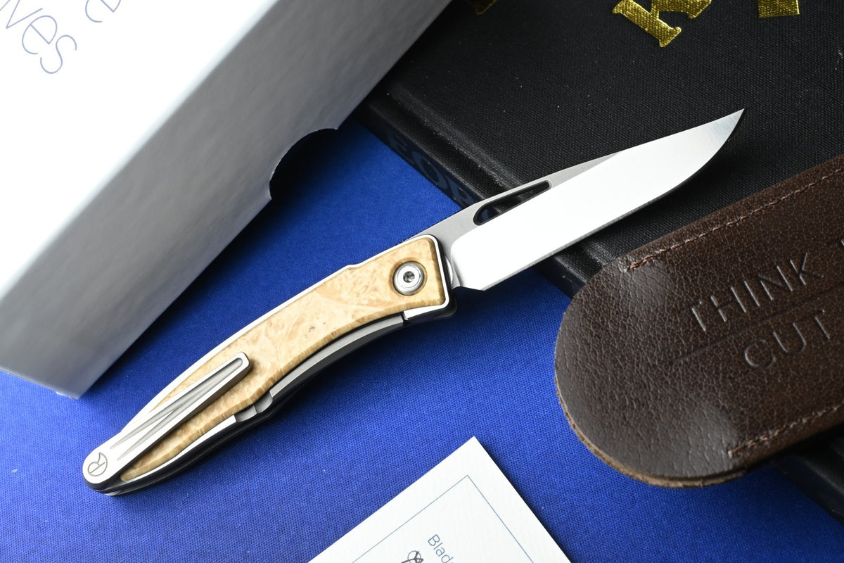 RARE Chris Reeve Knives Mnandi - Box Elder Wood / Magnacut w/ Sheath & COA