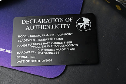 NEW Microtech x NCB EXC Socom - Purple Haze Carbon Fiber Black DLC w/Wick Pack