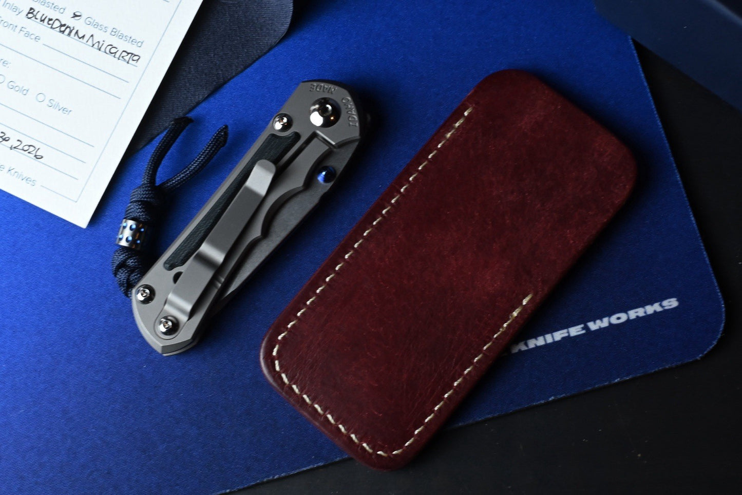 NEW Chris Reeve Small Inkosi - SW Insingo / Glass Blasted Ti /Blue Denim Micarta
