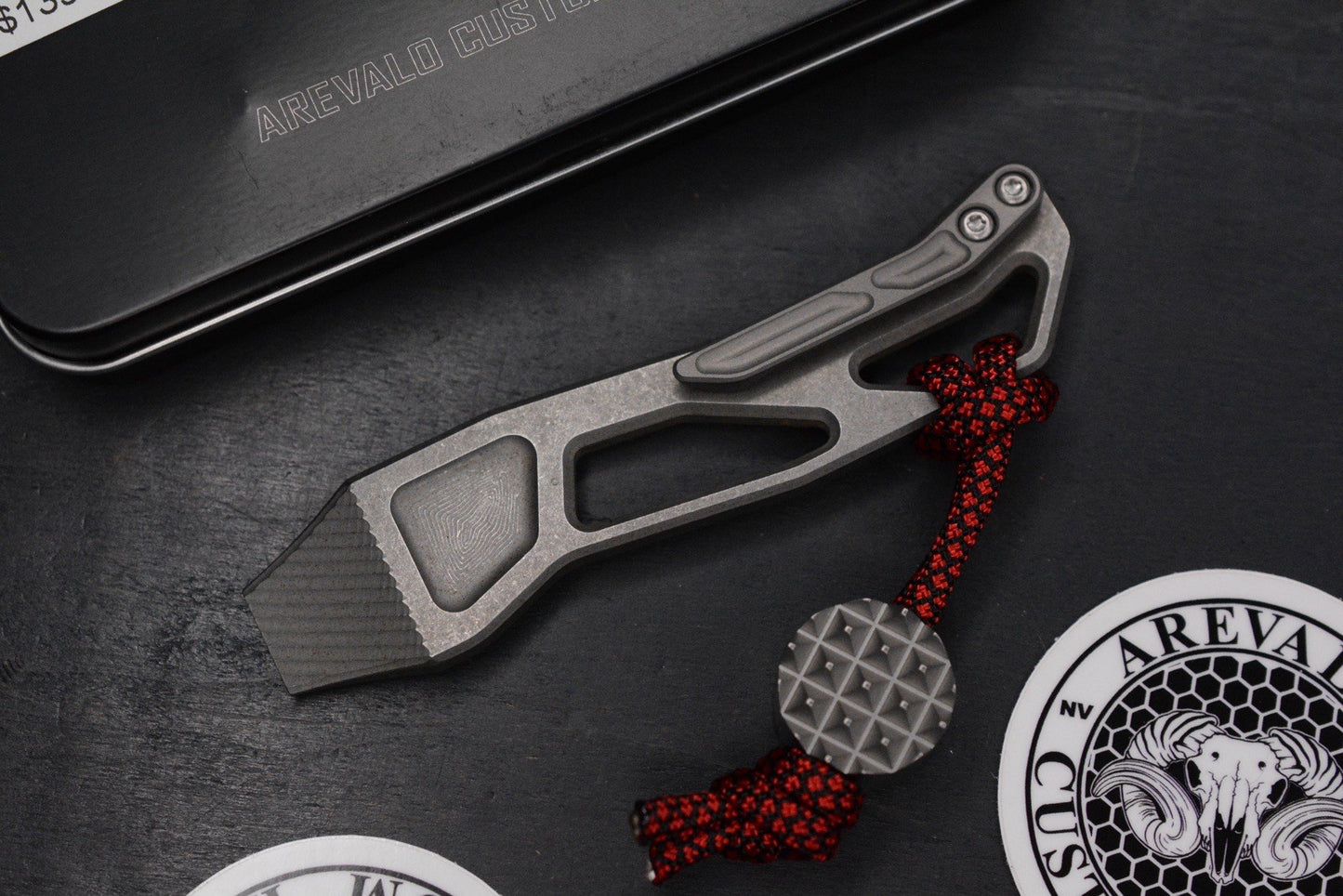 CUSTOM Arevalo Pry Bar - Brushed & Satin Finish Titanium w/TWK Curator Re Playge