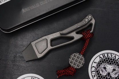 CUSTOM Arevalo Pry Bar - Brushed & Satin Finish Titanium w/TWK Curator Re Playge