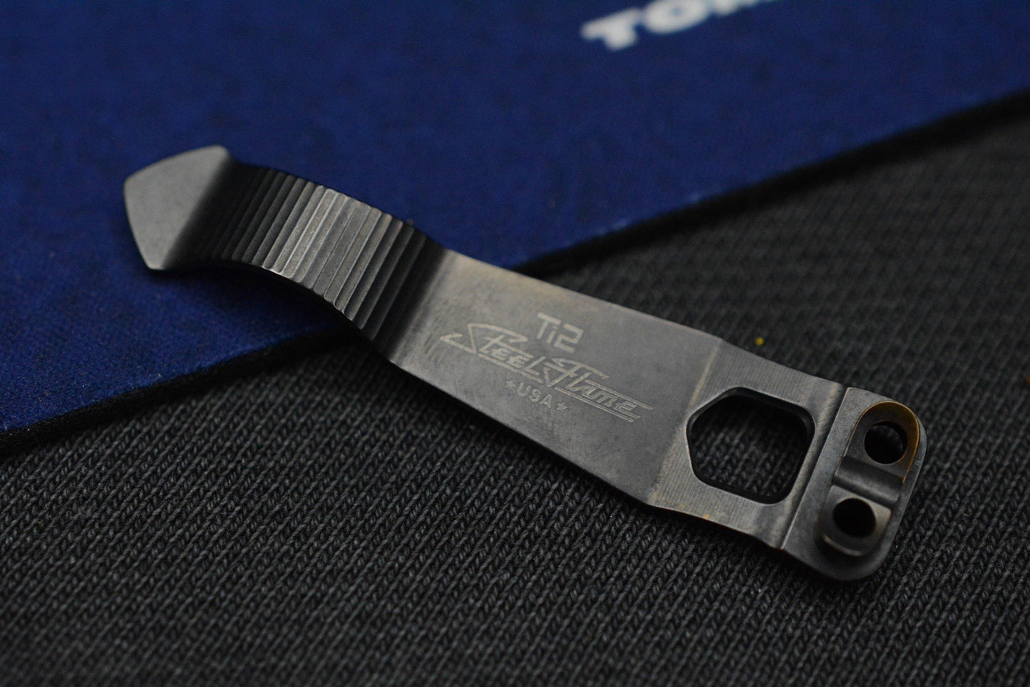NEW Steel Flame - Smile Mother F****r Ti Pocket Clip - Blackout TRD Finish