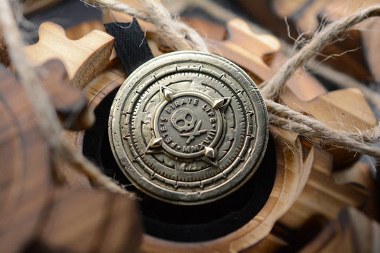 NEW Pete’s Pirate Life - V9 Brass Mechanical Coin w/ PPL Puzzle Box