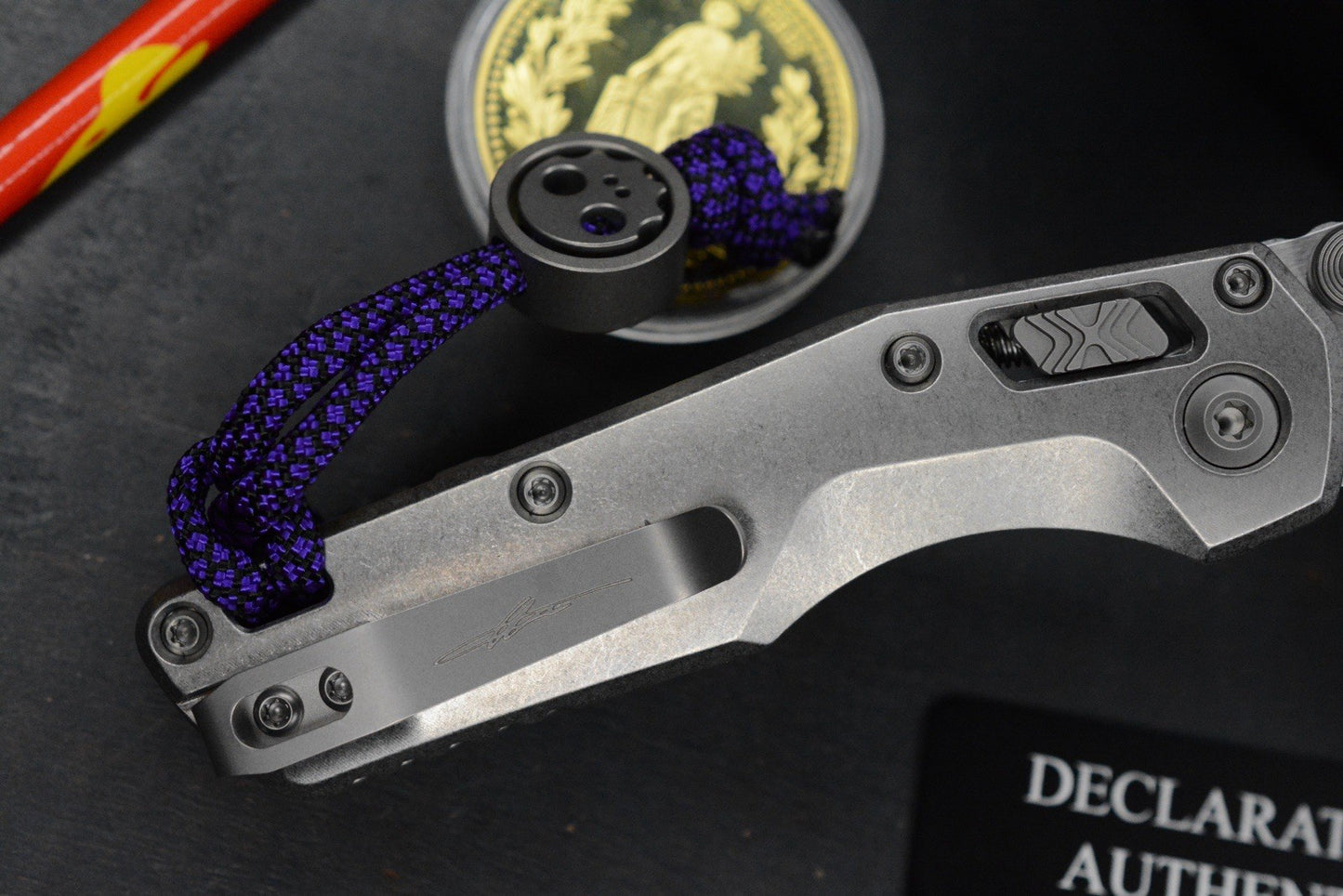 RARE Microtech MSI MINI -  Marfione Selects / Smooth Titanium w/ John Wick Pack