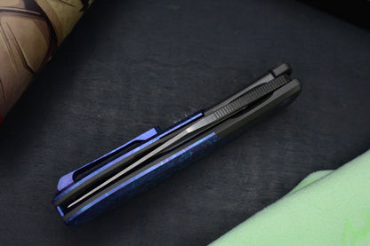 NEW Jack Wolf Knives Scuffle Flipper Crystallized Blurple Ti - Clip Point S90V