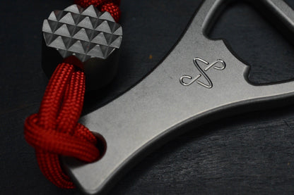 RARE PSD Designs Double Infinity Titanium Bottle Opener w/ TKW Curator