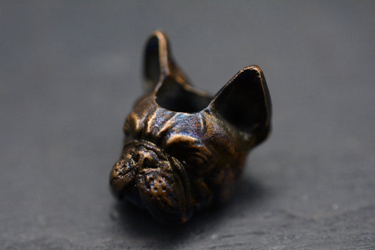 CUSTOM EDC Frenchie Bulldog “Louie” Bronze Bead Re Playge Microtech