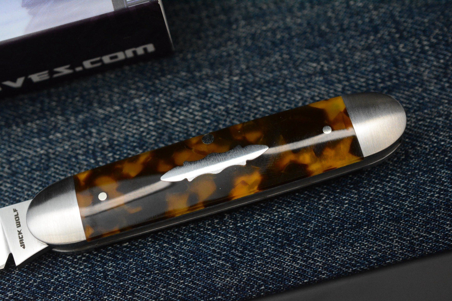 NEW Jack Wolf Gateway Equal End - Tortoise Shell Kirinite /Belt Satin Spearpoint